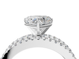 White gold Heart Solitaire Diamond with Pave and Channel Set Band_110