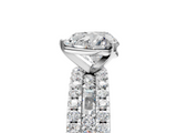 White gold Heart Solitaire Diamond with Pave and Channel Set Band_128