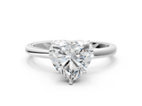 White gold Heart Solitaire Engagement Ring with Cathedral Band and Four-Prong Setting_21