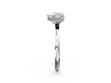 White gold Heart Solitaire Engagement Ring with Cathedral Band and Four-Prong Setting_23