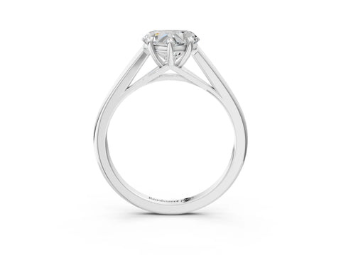 White gold Heart Solitaire Engagement Ring with Four-Prong Setting and Classic Band 3