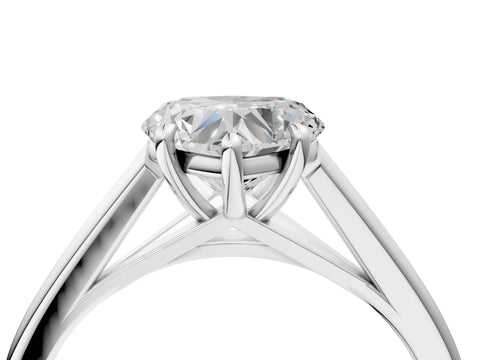 White gold Heart Solitaire Engagement Ring with Four-Prong Setting and Classic Band 4