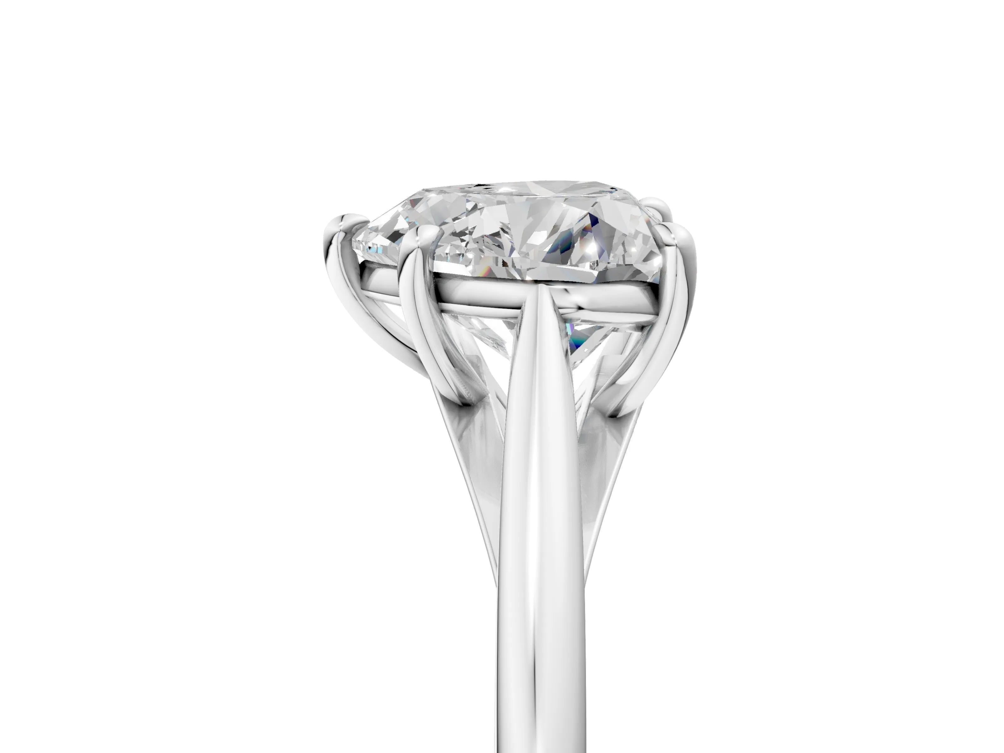 White gold Heart Solitaire Engagement Ring with Four-Prong Setting and Classic Band 5