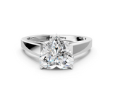 White gold Heart Solitaire Engagement Ring with Four-Prong Setting and Tapered Band_4