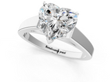 White gold Heart Solitaire Engagement Ring with Four-Prong Setting and Tapered Band_5