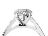 White gold Heart Solitaire Engagement Ring with Four-Prong Setting and Tapered Band_8