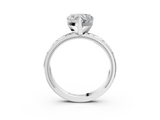 White gold Heart Solitaire Engagement Ring with Scrollwork Band and Four-Prong Setting_171