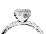 White gold Heart Solitaire Engagement Ring with Scrollwork Band and Four-Prong Setting_172