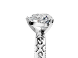 White gold Heart Solitaire Engagement Ring with Scrollwork Band and Four-Prong Setting_173