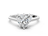 White gold Heart Solitaire Engagement Ring with Six-Prong Setting and Classic Band 1
