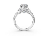 White gold Heart Solitaire Filigree Engagement Ring with Halo and Prong Setting_78