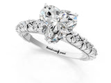 White gold Heart Solitaire Floral Milgrain Engagement Ring_32
