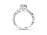 White gold Heart Solitaire Floral Milgrain Engagement Ring_34