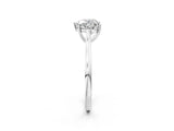 White gold Heart Solitaire Heart Prong Engagement Ring with Tapered Band_56