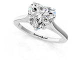 White gold Heart Solitaire Heart Prong Engagement Ring with Tapered Band_56
