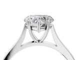 White gold Heart Solitaire Heart Prong Engagement Ring with Tapered Band_58