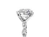 White gold Heart Solitaire Marquise Side Stone Prong Setting Ring_58