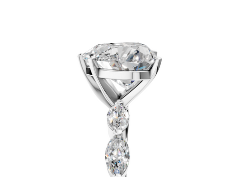 White gold Heart Solitaire Marquise Side Stone Prong Setting Ring_58