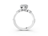 White gold Heart Solitaire Marquise Twist Band with Six-Prong Setting_61