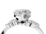 White gold Heart Solitaire Marquise Twist Band with Six-Prong Setting_65