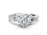 White gold Heart Solitaire Marquise Twist Band with Six-Prong Setting_65