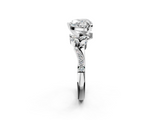 White gold Heart Solitaire Marquise Twist Band with Six-Prong Setting_67