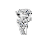 White gold Heart Solitaire Marquise Twist Band with Six-Prong Setting_70