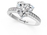 White gold Heart Solitaire Pavé Band Prong Setting Ring_21