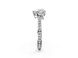 White gold Heart Solitaire Pavé Band Prong Setting Ring_22