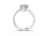 White gold Heart Solitaire Pavé Band Prong Setting Ring_23