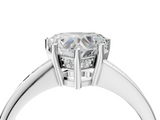 White gold Heart Solitaire Pavé Band Prong Setting Ring_24