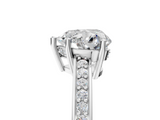 White gold Heart Solitaire Pavé Band Prong Setting Ring_25