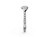 White gold Heart Solitaire Pavé Band with Four-Prong Setting_203