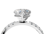 White gold Heart Solitaire Pavé Band with Four-Prong Setting_205