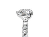 White gold Heart Solitaire Pavé Band with Four-Prong Setting_206