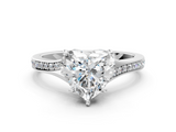 White gold Heart Solitaire Pavé Band with Four-Prong Setting_74