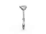 White gold Heart Solitaire Pavé Band with Four-Prong Setting_75