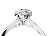 White gold Heart Solitaire Pavé Band with Four-Prong Setting_78