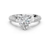 White gold Heart Solitaire Pavé Diamond Engagement Ring with Four-Prong Setting_198