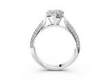 White gold Heart Solitaire Pavé Diamond Engagement Ring with Four-Prong Setting_199