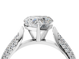 White gold Heart Solitaire Pavé Diamond Engagement Ring with Four-Prong Setting_202