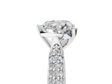 White gold Heart Solitaire Pavé Diamond Engagement Ring with Four-Prong Setting_203