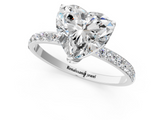 White gold Heart Solitaire Pavé Diamond Engagement Ring with Four-Prong Setting_28