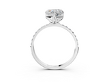 White gold Heart Solitaire Pavé Diamond Engagement Ring with Four-Prong Setting_30