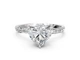 White gold Heart Solitaire Pavé Diamond Engagement Ring with Four-Prong Setting_31
