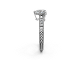 White gold Heart Solitaire Pavé Diamond Milgrain Engagement Ring with Four-Prong Setting_23