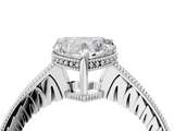 White gold Heart Solitaire Pavé Diamond Milgrain Engagement Ring with Four-Prong Setting_25