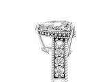 White gold Heart Solitaire Pavé Diamond Milgrain Engagement Ring with Four-Prong Setting_26