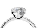White gold Heart Solitaire Pave Diamond Engagement Ring with Four-Prong Setting_352