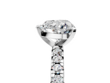 White gold Heart Solitaire Pave Diamond Engagement Ring with Four-Prong Setting_358